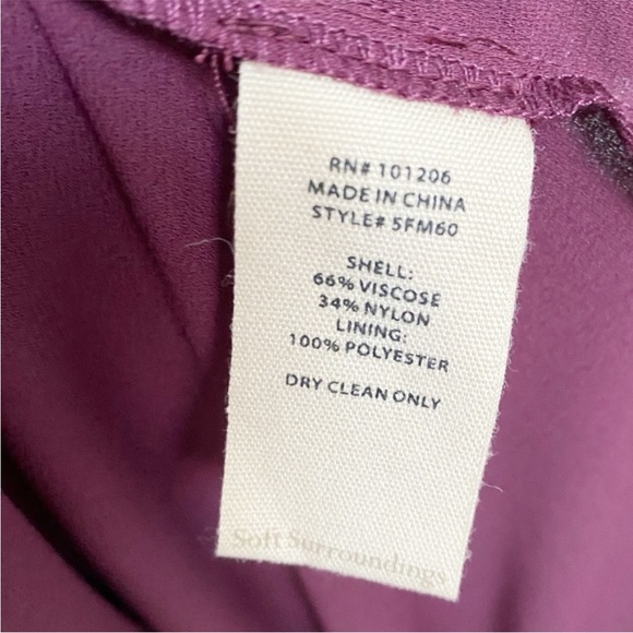NWT Soft Surroundings Floreat Velvet Shirt Purple Plum Wine Button Top Large 2X - Picture 11 of 15